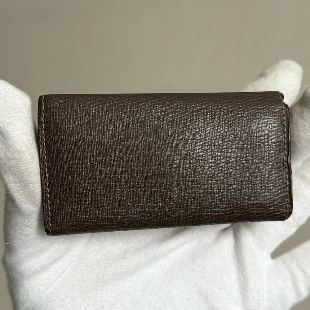 Burberry Brown Leather Key Case Holder Wallet - 3 Rings - Picture 2 of 14